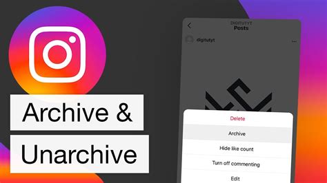How To Archive And Unarchive Posts On Instagram Youtube