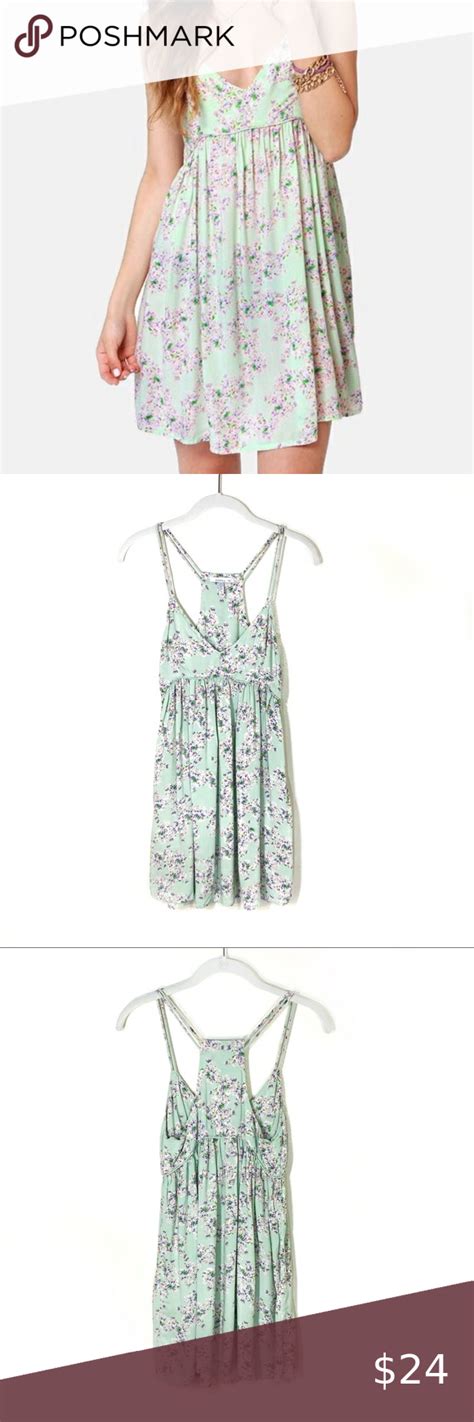 Oneill Sun Dress Floral Mint Racerback Small Clothes Design
