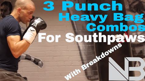 South Paw Beginner Boxing Heavy Bag Combos Session 2 Youtube