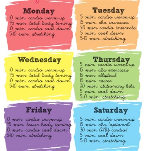 Monday To Saturday Workout Routine Weekly Workout Plans