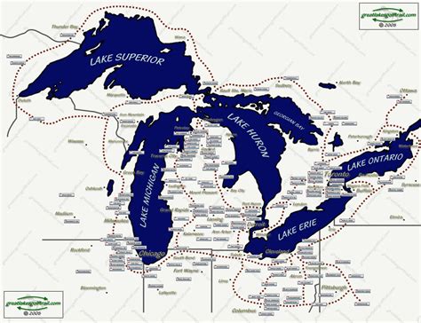 Great Lakes On A Map Maping Resources