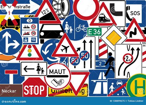 Different German Traffic Signs Stock Illustration Ill