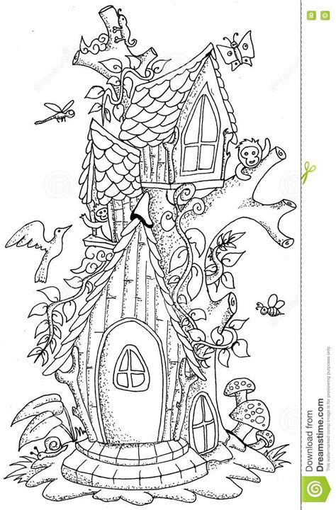 A snowman and santa claus, ready to deliver his gifts in this beautiful house. Cute Fairy Tale Doodle Mushrooms House For Coloring Book ...