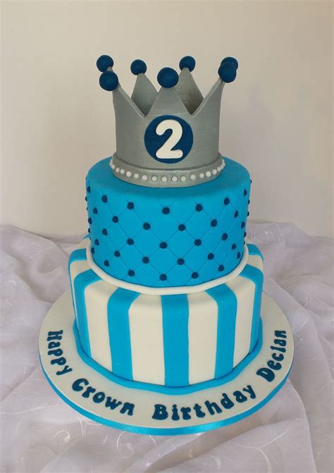 There were far too many guests to be served by just my two tiered cake. Boys Crown Birthday Cake | Birthday cake kids, Cake ...