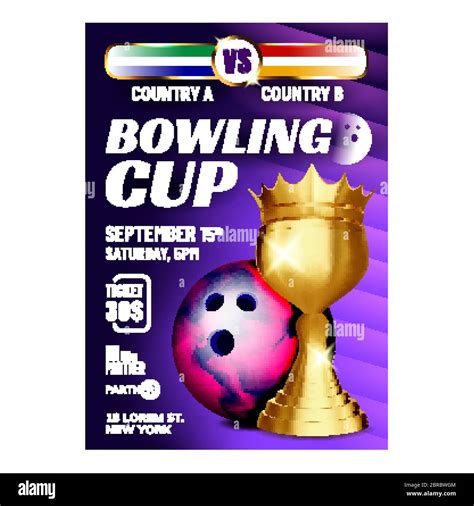 Bowling Cup Best Bowler High Score Banner Vector Stock Vector Image