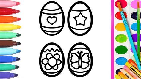 Как рисовать Пасхальные яйца Рисуем и ракрашиваем яйца Изучаем