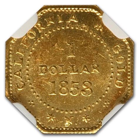 Buy 1853 Liberty Octagonal One Dollar Gold Ms 63 Ngc Bg 530 Apmex
