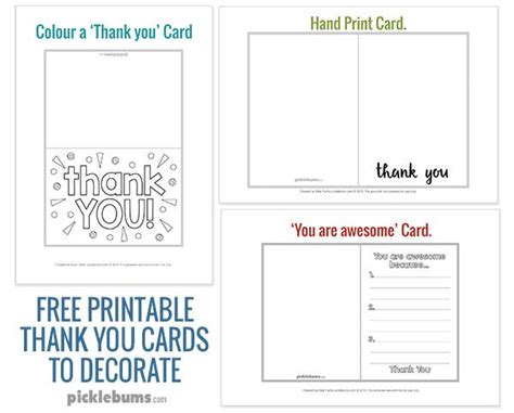Printable Thank You Cards To Make With Your Kids Printable Thank You