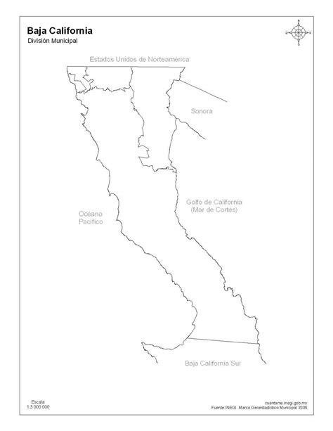 mapa de baja california sur sin nombres para imprimir pdmrea