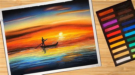 Easy Sunset Drawing For Beginners With Soft Pastels Soft Pastel