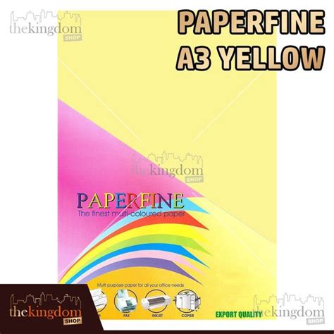 Jual Paperfine Kertas Hvs Warna A3 Yellow Kuning Muda Isi 100 Lembar