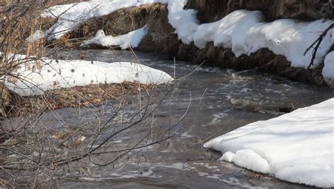 Spring Snow Melting On The River In March Stock Footage Video 2131679