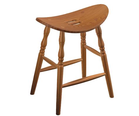 24 Stationary Saddle Bar Stool Kings Amish Furniture