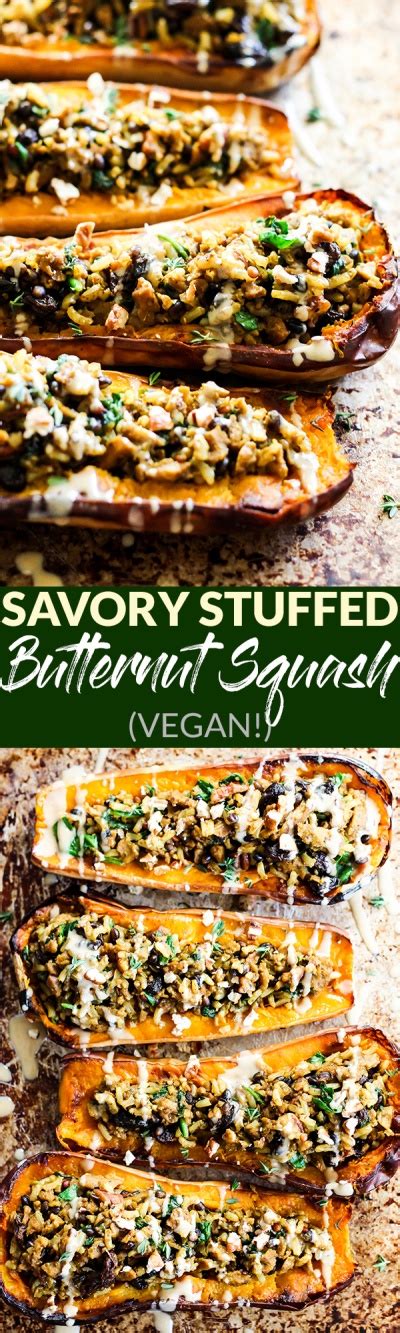 Savory Vegan Stuffed Butternut Squash Emilie Eats