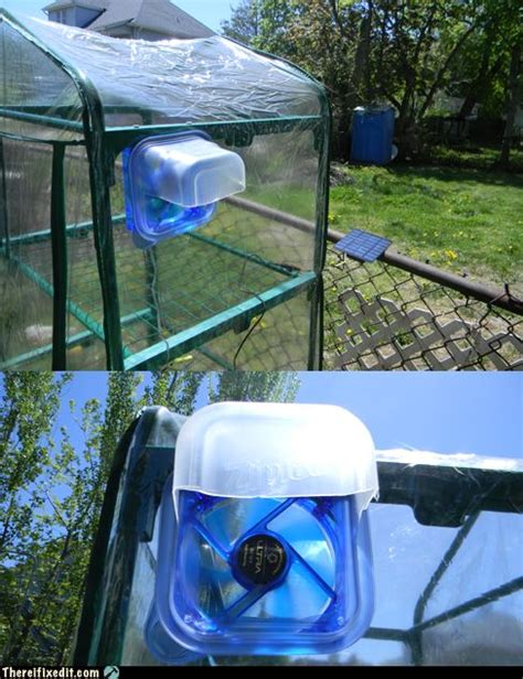 Solar Fan Moderates Mini Greenhouse Solar Fan