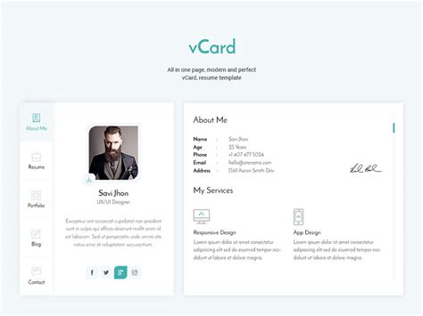 Personal Vcard Template Uplabs