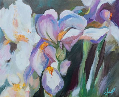 Iris Painting Flower Original Art Abstract Floral Wall Art Etsy