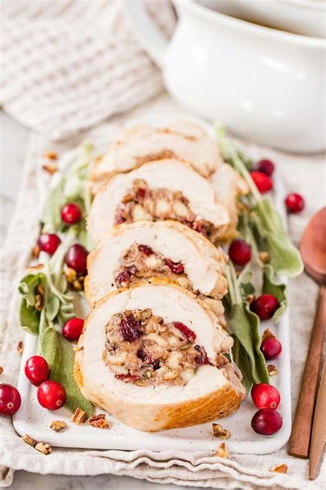 Stuffed Turkey Breast With Aple Cider Gravy Plated Cravings
