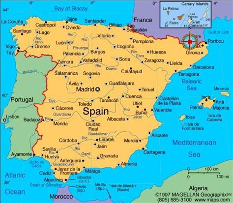 Espa A Y Portugal Map Of Spain Spain Travel Spain Vacation