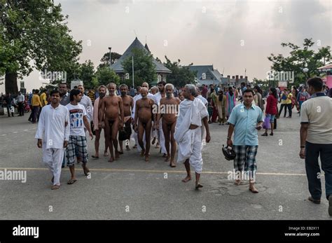 The Very Rare Sight Of A Group Of Jain Monks Walking Naked On Mall Road