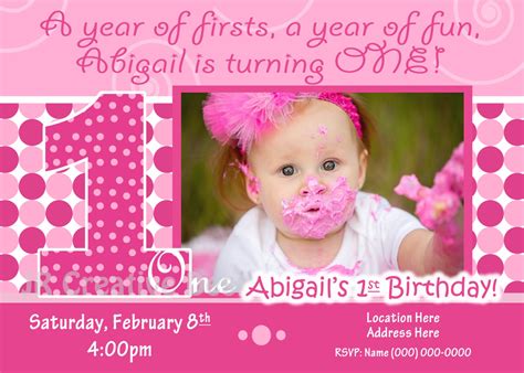 1st Birthday Girl Invite 1st Birthday Girl Invitation