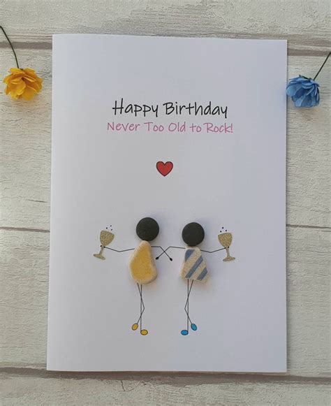 Handmade Best Friend Birthday Card Bff Pebble Art Card For Etsy