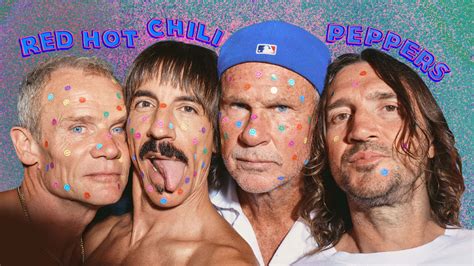 Download Red Hot Chili Peppers With Colorful Spots Wallpaper