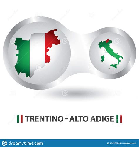 Trentino Alto Adige Map Vector Illustration Decorative Design Stock