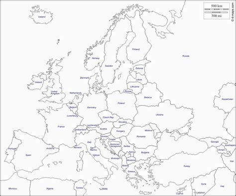 Europe Continent Map Outline Secretmuseum