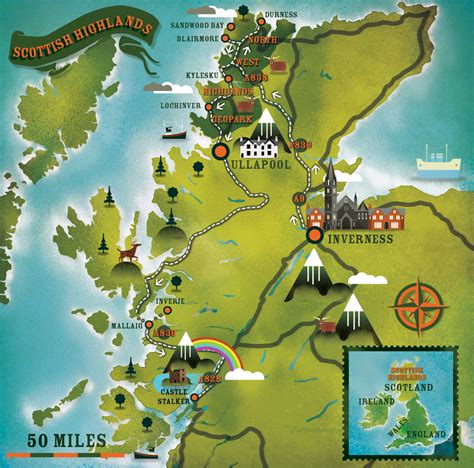 Scottish Highlands Alexandre Verhille Map Scotland Uk