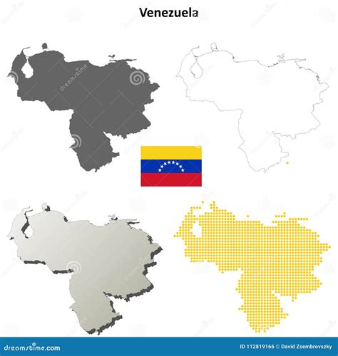 Venezuela Outline Map Set Stock Vector Illustration Of Vector 112819166