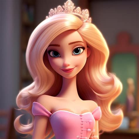Premium Ai Image Elegant Beautiful 3d Cartoon Princess