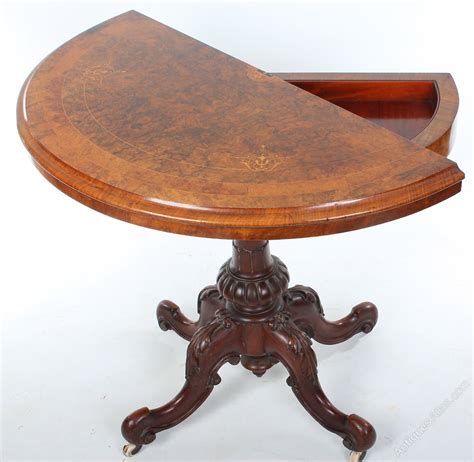 Victorian Marquetry Inlaid Burr Walnut Card Table Antiques Atlas
