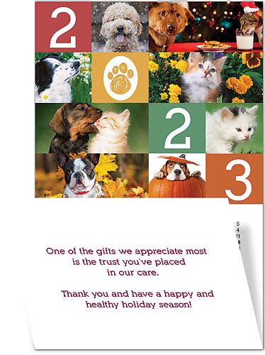 Pets Of The Season Greeting Card With Tri Fold Calendar SmartPractice