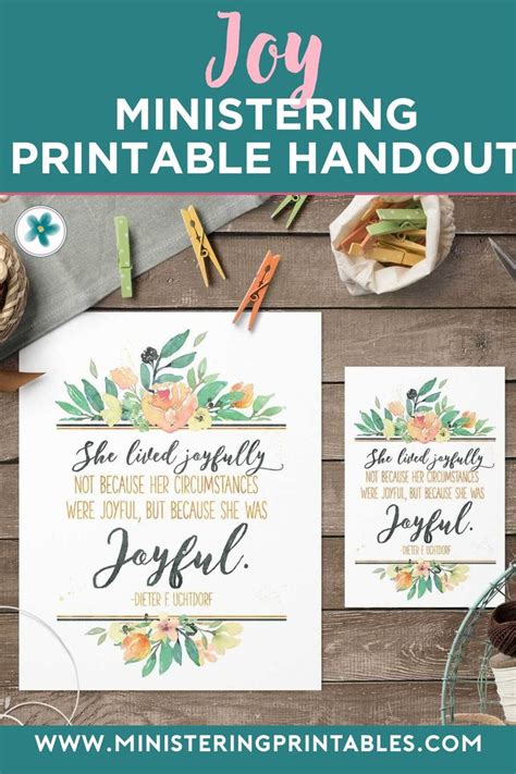 Ministering Printable Handout Joy In 2021 Handouts Lds Lessons