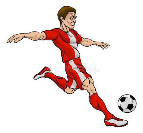 Football Soccer Player Cartoon Character Stock Vector
