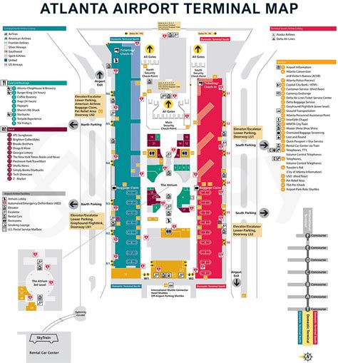 Atlanta Airport Map Guide To Atl Terminals And Concourses