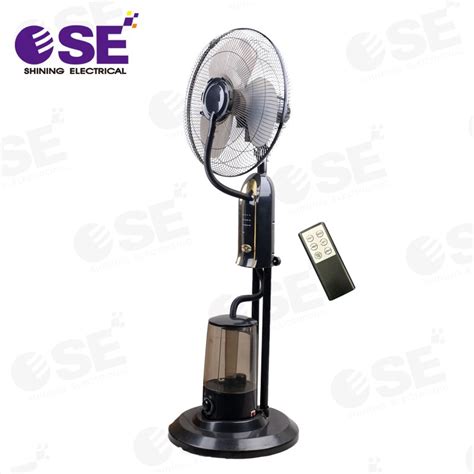 Supply Water Fog Adjustable Pedestal 16 Inches Mist Fan With Remote