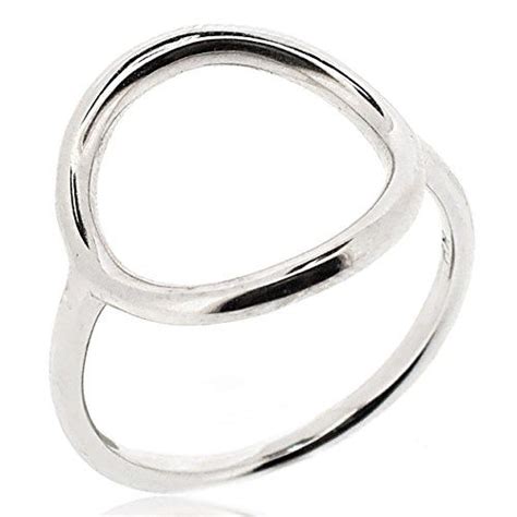 Open Circle Ring For Women 925 Sterling Silver Rhodium Plated Simple