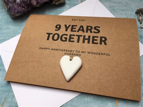 personalised custom 9th anniversary card 9 years together etsy uk