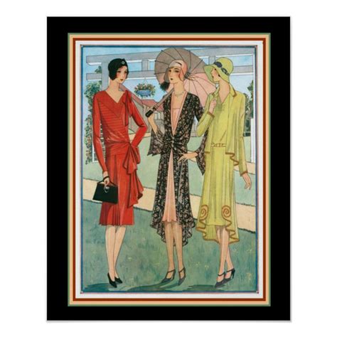 Roaring Twenties Deco Fashion Print 16 X 20 Zazzle Art Deco Lady