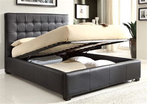 Stylish Leather High End Platform Bed With Extra Storage Lancaster
