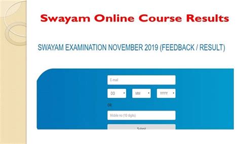 Swayam Online Course Results 2020 Check Nptel Courses List Swayam
