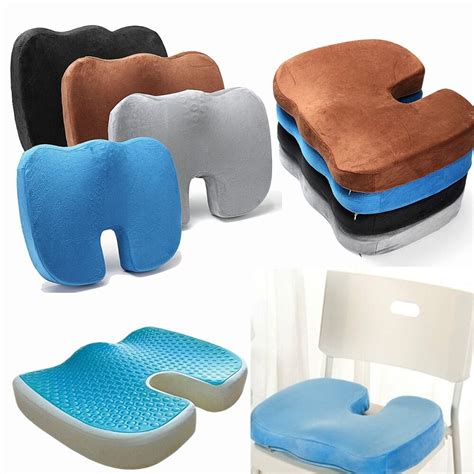 Generic Coccyx Orthopedic Gel Enhanced Comfort Memory Foam Seat Cushion Car Travel Blue