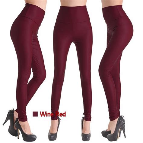 CROSS1946 Womens Faux Leather Leggings High Waisted Sexy Stretchy