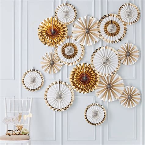 Fan Decorations Backdrop Gold | Paper fan decorations, Fan decoration, Backdrop decorations