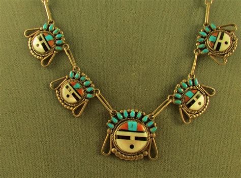 Vintage Zuni Sunface Necklace Native American Jewelry Vintage Zuni