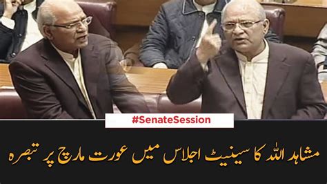Mushahid Ullah Speech In Senate On Aurat March Samaa Tv Youtube