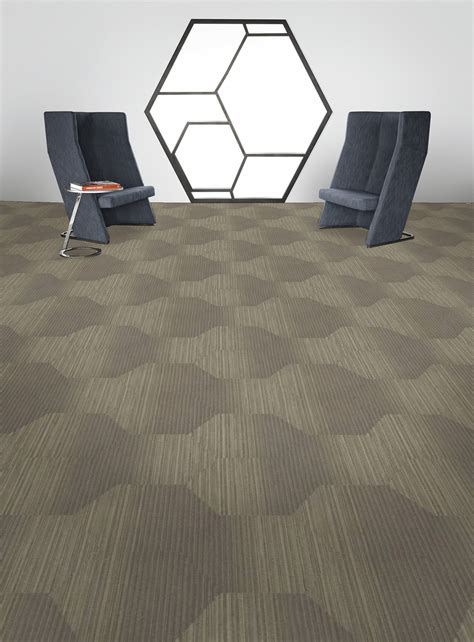 Shaw Linear Shift Hexagon Carpet Tile Tan Mortar 249 X 288 X 144