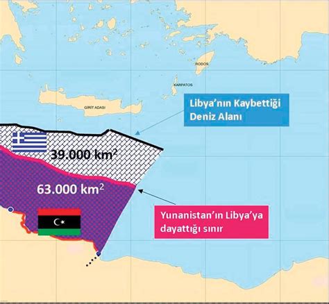 Yunanistan ın Doğu Akdeniz De Sahiplendiği Libya Deniz Alanı